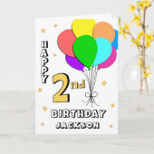 Kaart met ballonvulling voor de tweede verjaardag (Gele Bloem)