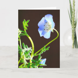 Kaart met blauwe bloemen