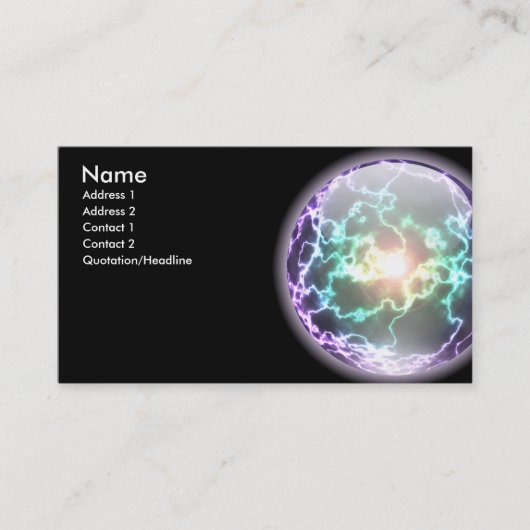 Kaart met bliksemafdekking visitekaartje (Voorkant)