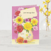 Kaart met bloemmotief en aangepaste tekst voor elk (Gele Bloem)