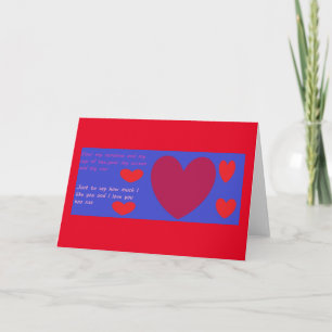 Kaart met boodschap van liefde rood paarse ontwerp