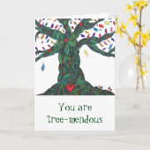 Kaart met boompje voor felicitaties/ aanmoediging (Gele Bloem)