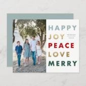 Kaart met budgettype voor kerstfeestdag (Voorkant / Achterkant)