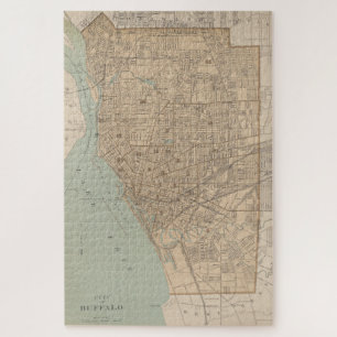 kaart met bufferzone NY (1895) Legpuzzel