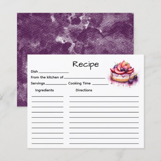 Kaart met cake recept (Voorkant / Achterkant)