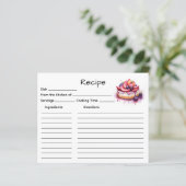 Kaart met cake recept (Staand voorkant)