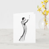 Kaart met Chic Jazz Age Lady Illustratie (Gele Bloem)