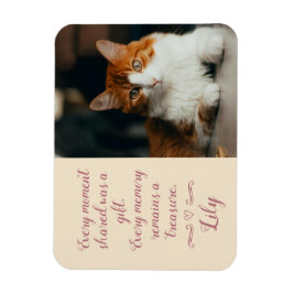 Kaart met condoleance voor verloren kat met foto e magneet