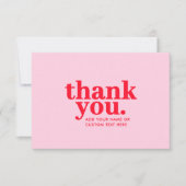 Kaart met dank | Modern rood en roze (Voorkant)