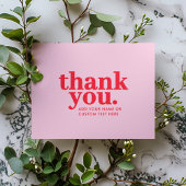Kaart met dank | Modern rood en roze