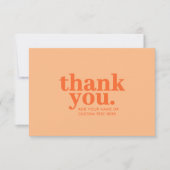 Kaart met dank | Retro perzik-oranje (Voorkant)