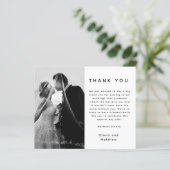 Kaart met dankbetuiging en foto en tekst aan beide (Staand voorkant)