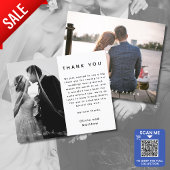 Kaart met dankbetuiging en foto en tekst aan beide