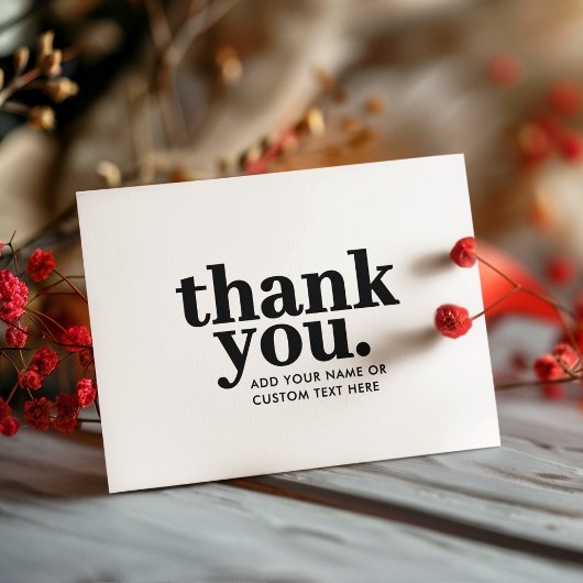 Kaart met dankwoord | Retro zwart en wit