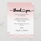 Kaart met dankwoord, script dankwoord, kant (Voorkant / Achterkant)