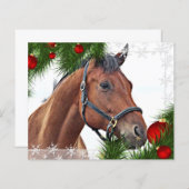 Kaart met de 'Budget Horse'-feestdag voor kerstmis (Voorkant / Achterkant)