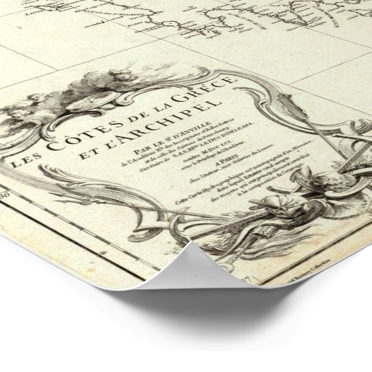 Kaart met de graven Griekenland en Turkije Poster (Hoek)