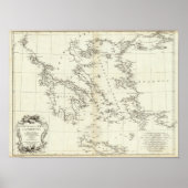 Kaart met de graven Griekenland en Turkije Poster (Voorkant)