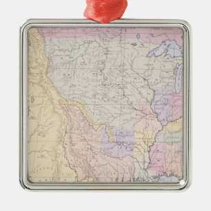 Kaart met de plaatsen van de Indiase stammen Metalen Ornament