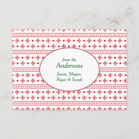 Kaart met de rode kerstbal voor kerstmis (Achterkant)