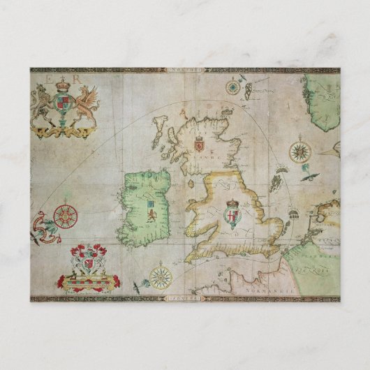 Kaart met de route van de vloot van Armada (Voorkant)