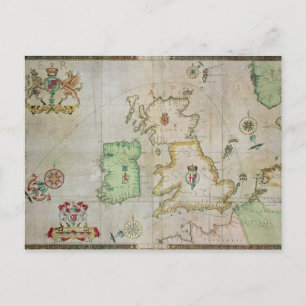 Kaart met de route van de vloot van Armada