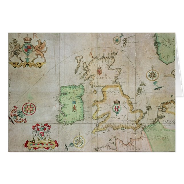 Kaart met de route van de vloot van Armada (Voorkant Horizontaal)