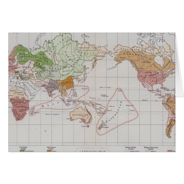 Kaart met de talen van de wereld (Voorkant Horizontaal)