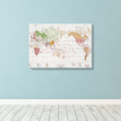 Kaart met de talen van de wereld canvas afdruk (Insitu (Houten vloer))