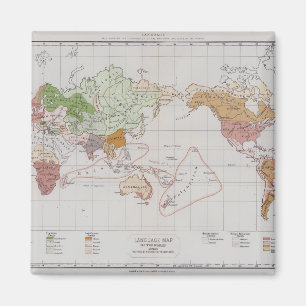Kaart met de talen van de wereld magneet