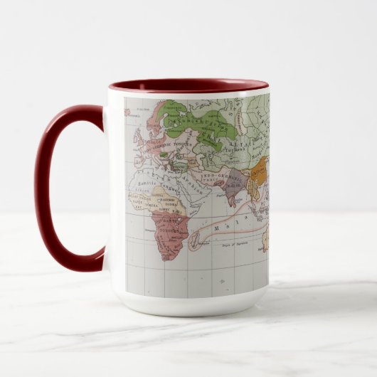 Kaart met de talen van de wereld mok (Links)
