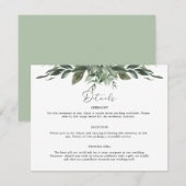 Kaart met details over blad voor bij het huwelijks (Voorkant / Achterkant)