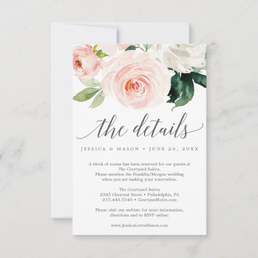 Kaart met details over het blozen Blooms Weddensch (Voorkant)