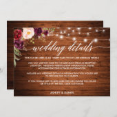 Kaart met details over het huwelijk met een kallig (Voorkant / Achterkant)