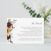 Kaart met details over het huwelijk met zonnebloem (Staand voorkant)