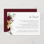 Kaart met details over het huwelijk met zonnebloem (Voorkant / Achterkant)