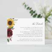 Kaart met details over het huwelijk met zonnebloem (Staand voorkant)