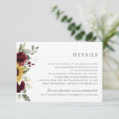 Kaart met details over het huwelijk met zonnebloem (Staand voorkant)