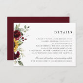 Kaart met details over het huwelijk met zonnebloem (Voorkant / Achterkant)