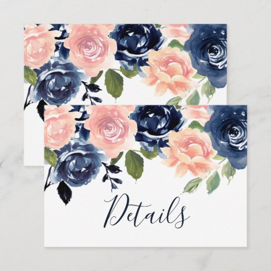 Kaart met details over het huwelijk tussen Blush e (Voorkant / Achterkant)