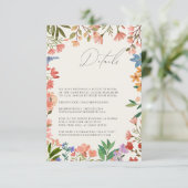 kaart met details over wildflower-huwelijksscript (Staand voorkant)