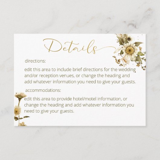 Kaart met details over zomerbloemen en feestdagen (Voorkant)