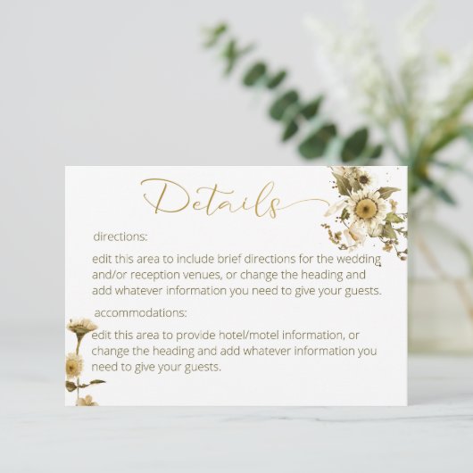 Kaart met details over zomerbloemen en feestdagen (Staand voorkant)