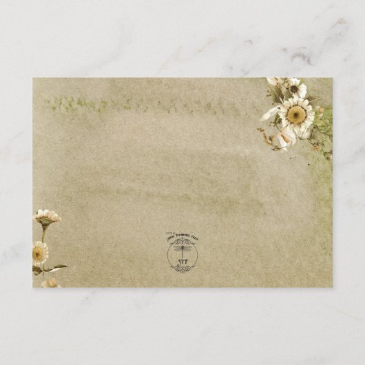 Kaart met details over zomerbloemen en feestdagen (Achterkant)