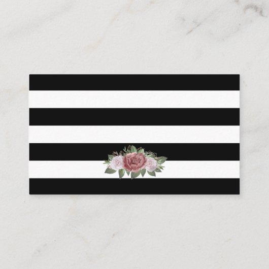 Kaart met details over zwart-wit en wit roze Flora (Achterkant)