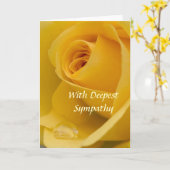 Kaart - Met diepste sympathie Gele roos met regen (Gele Bloem)