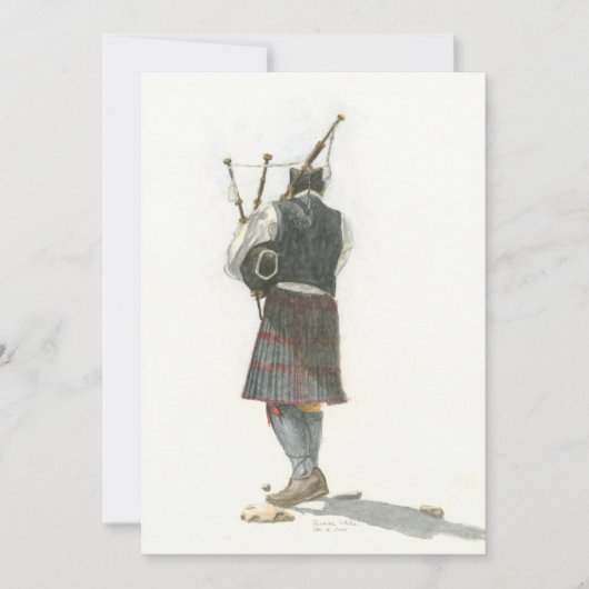 Kaart met doedelzakspeler (Voorkant)