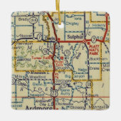 Kaart met draaiende Herfsten OK  Keramisch Ornament (Voorkant)