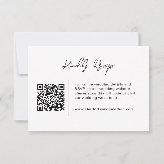 Kaart met dubbele naam QR Code Wedding RSVP Enclos (Achterkant)