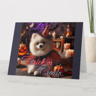 Kaart met een afdruk van een witte Pomeraan